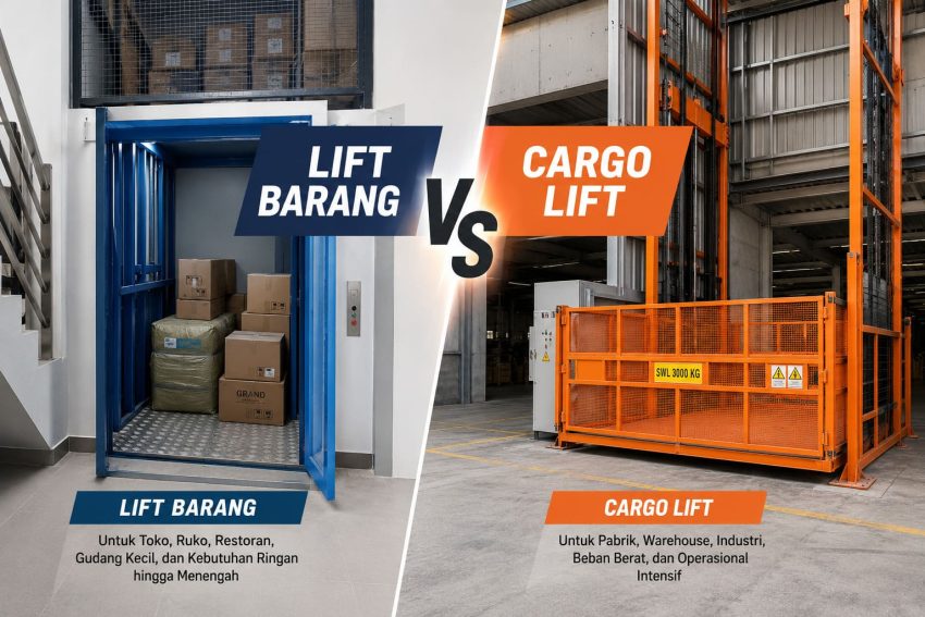 perbedaan cargo lift dan lift barang